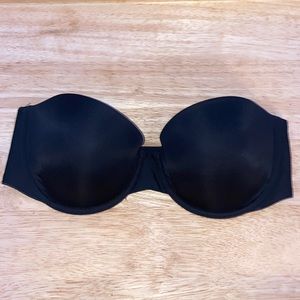 Victoria Secret Lined Strapless Bra 32D Black